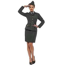 Smiffys 47383S Army Girl kostym WW2 kostym för flickor, grön, S – UK storlek 08–