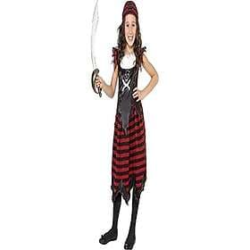 Smiffys 32341 Pirate Skull and Crossbones Girls Costume Dress and Headscarf