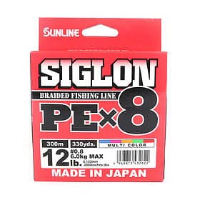 Sunline Siglon PE X8 Braid Multi Color 300m 0.153mm