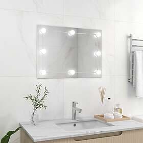 vidaXL Väggspegel utan ram LED-belysning rektangulär 3078643