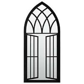 vidaXL Garden Mirror black 100x45cm iron for outdoor use 318362