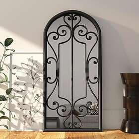 vidaXL Mirror svart 100x45 cm järn för inomhusbruk 3093544