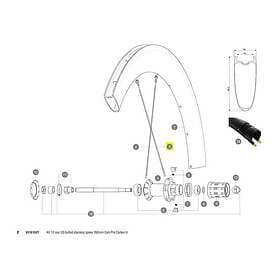 Mavic Kit 12 Rear Ds Com Pro Carbon Ust Spokes Silver 252 mm