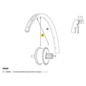 Mavic Kit 16 Rear Allroas 650b Spokes Silver 235 mm