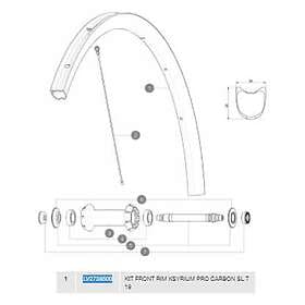 Mavic Ksyrium Pro Carbon Sl Tubular Hr Front Rim Svart 700 28´´ 18H