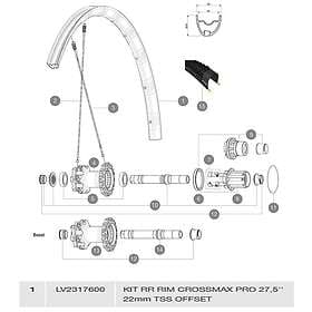 Mavic Crossmax Pro Tubeless Front Rim Kit Svart 29´´ 24H