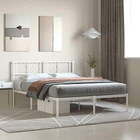 vidaXL Bed Frame med huvudgavel metall vit 120x200 cm 372226