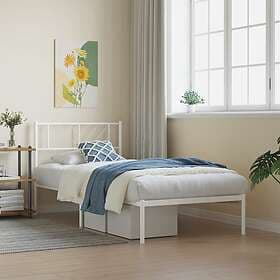 vidaXL Bed Frame med huvudgavel metall vit 80x200 cm 372219