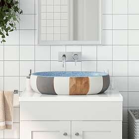 vidaXL Handfat flerfärgad oval 59x40x14 cm keramik 155108