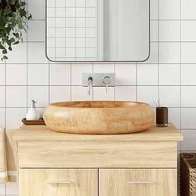 vidaXL Handfat brun oval 59x40x15 cm keramik 155079
