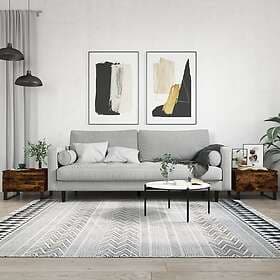 vidaXL Soffbord 2 st rökfärgad ek 50x46x35 cm konstruerat trä 830887