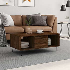vidaXL Soffbord brun ek 90x50x36.5 cm konstruerat trä 830595