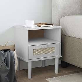 vidaXL Sängbord SENJA vit 40x35x48 cm massiv furu 358011