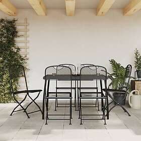 vidaXL Dining Set 7 Pieces Anthracite Metal Mesh