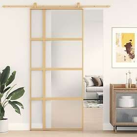 vidaXL Sliding Door guld 90x205 cm frostat ESG-glass och aluminium 155194