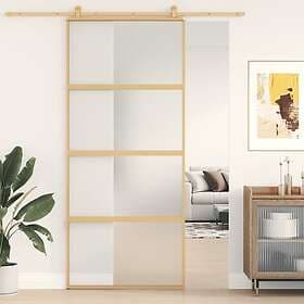 vidaXL Sliding Door guld 90x205 cm frostat ESG-glass och aluminium 155182