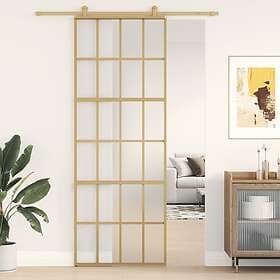 vidaXL Sliding Door guld 76x205 cm frostat ESG-glass och aluminium 155175
