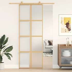 vidaXL Sliding Door guld 76x205 cm frostat ESG-glass och aluminium 155187