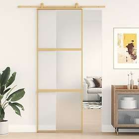 vidaXL Sliding Door guld 76x205 cm frostat ESG-glass och aluminium 155151
