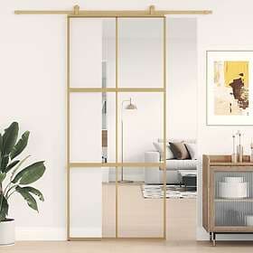 vidaXL Sliding Door guld 90x205 cm klart ESG-glass och aluminium 155155
