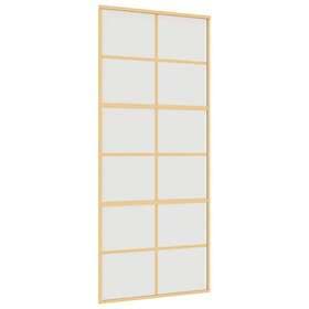 vidaXL Sliding Door guld 90x205 cm frostat ESG-glass och aluminium 155170
