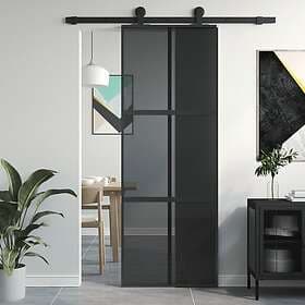 vidaXL Sliding Door 76x205 cm Tempered Glass and Aluminum
