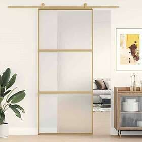 vidaXL Sliding Door guld 90x205 cm frostat ESG-glass och aluminium 155152