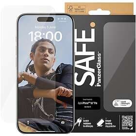 PanzerGlass™ SAFE. Ultra-Wide Fit Screen Protector for iPhone 15 Pro