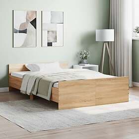 vidaXL Bed Frame med huvudgavel och fotgavel sonoma-ek 120x190 cm 3203777