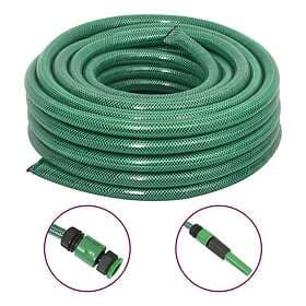 vidaXL Trädgårdsslang med kopplingar grön 100 0.9" m PVC 154386