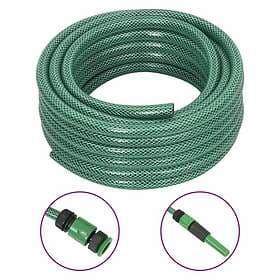 vidaXL Trädgårdsslang med kopplingar grön 50 0.6" m PVC 154374