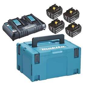 Makita Batteri & dubbelladdare 4st 5 Ah BL1850B & laddare DC18RD Powerpack i MAK
