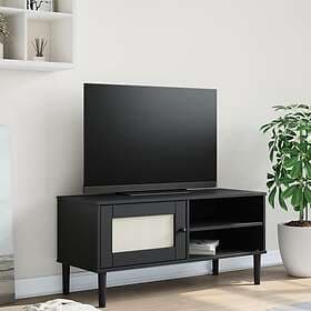 vidaXL TV Stand SENJA rottinglook svart 106x40x49 cm massiv furu 358042