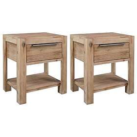 vidaXL Nightstand 2 pcs 40x30x48cm Solid Acacia Wood 3057529