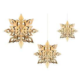Hanging Decoration Snowflakes Gold 6pcs