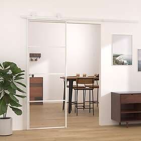 vidaXL Sliding Door ESG-glass och aluminium 76x205 cm vit 151656