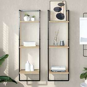 vidaXL Vägghylla 3 hyllor sonoma-ek 30x25x100 cm konstruerat trä 836304