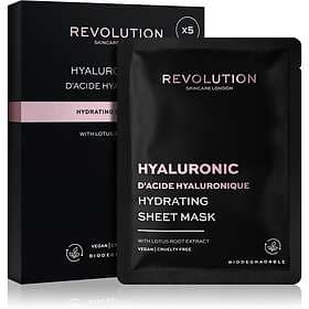 Revolution Skincare Hyaluronic Acid uppsättning med sheetmasker för intensiv åte