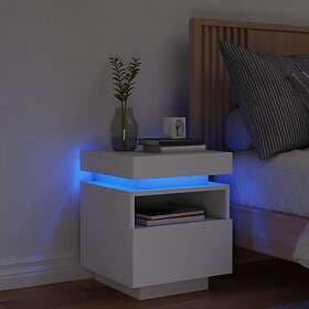 vidaXL Sängbord med LED-belysning vit 40x39x48.5 cm 836784