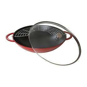 Staub Wok with Glass Lid Ø37 cm 5.7l Röd