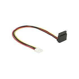 DeLock Floppy 4 pin female > SATA 15 pin female metal strömadapter 4 pin strömut