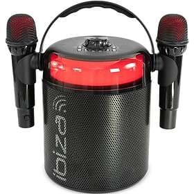 Ibiza karaokesystem med Bluetooth och 2 mikrofoner (svart)