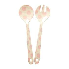 Rice salladsbestick melamin 2 pcs Pink dots