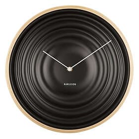 Karlsson väggklocka Scandi Ribble matt black wood case KA5881BK