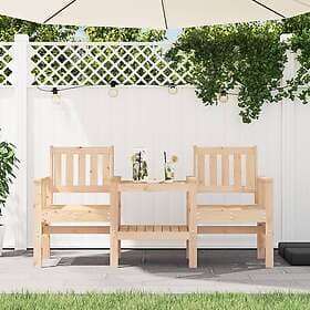 vidaXL Garden Bench with Table 2-seater Solid Pine 825149