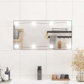 vidaXL Väggspegel med LED-belysning 30x60 cm glas rektangulär 3189149