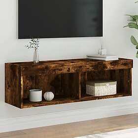 vidaXL TV Stand med LED-belysning rökfärgad ek 100x30x30 cm 837163