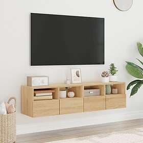 vidaXL Väggmonterad TV Stand 2 st sonoma-ek 60x30x30 cm konstruerat trä 836859