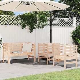 vidaXL Loungegrupp 3 delar massiv furu 825142