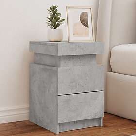 vidaXL Nightstand with LED Lights 2 pcs Concrete Grey 35x39x55cm 836756